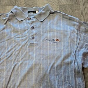 Monterey Club Augusta Pines Golf Polo Shirt Mens Large Blue Mercerized Cotton L